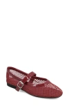 Mia Rayza Woven Mary Jane Flat In Red
