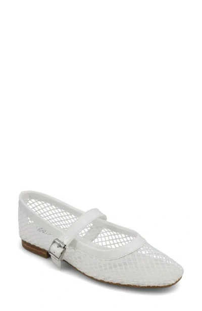 Mia Rayza Woven Mary Jane Flat In White