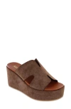 Mia Reta Platform Wedge Slide Sandal In Mushroom