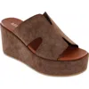 Mia Reta Platform Wedge Slide Sandal In Mushroom