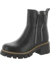 MIA ROHEN WOMENS FAUX LEATHER ZIPPER ANKLE BOOTS