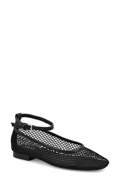 Mia Roz Ankle Strap Flat In Black