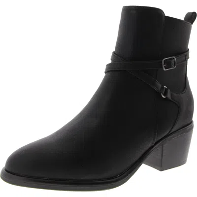MIA SANTINA WOMENS FAUX LEATHER BLOCK HEEL COWBOY, WESTERN BOOTS