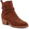 Mia Santina Womens Faux Leather Stacked Heel Ankle Boots In Green