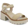 Mia Savy Ankle Strap Platform Sandal In Sand