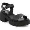 Mia Savy Ankle Strap Platform Sandal In Black