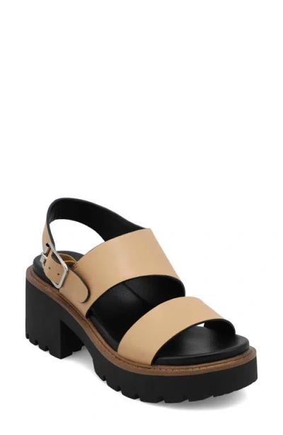 Mia Sheska Slingback Platform Sandal In Tan