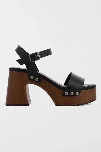 Mia Shoes Mia Electrah Wooden Platform Sandal In Black, Women's At Urban Outfitters