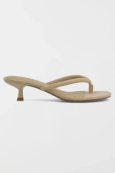 Mia Shoes Mia Farren Kitten Heel Thong Sandal In Natural, Women's At Urban Outfitters In Brown