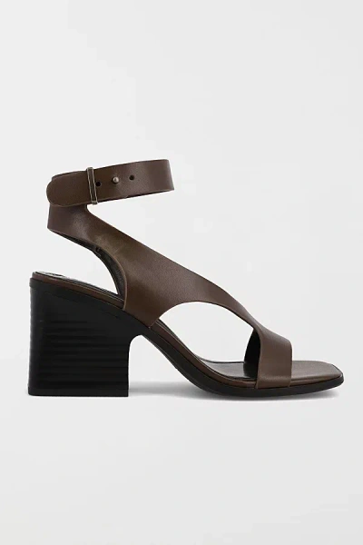 Mia Shoes Mia Felipa Strappy Block Heel In Chocolate, Women's At Urban Outfitters In Brown