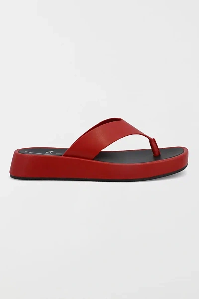 Mia Shoes Mia Pamelia Platform Thong Sandal In Deep Red, Women's At Urban Outfitters