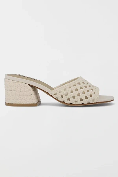 Mia Shoes Mia Sahar Woven Block Heel Sandal In Bone, Women's At Urban Outfitters In White