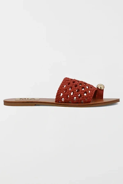 Mia Shoes Mia Tiva Woven Toe Ring Sandal In Burnt Orange, Women's At Urban Outfitters In Brown