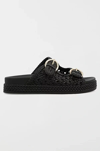 Mia Shoes Mia Trendy Woven Slide Sandal In Black, Women's At Urban Outfitters