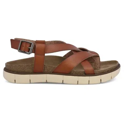 Mia Shoes Women's Elain Leather Strappy Sandal In Brown In Animal Print