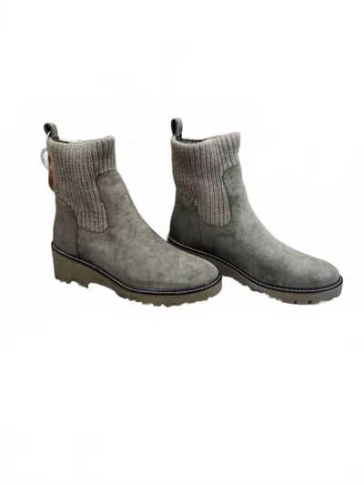 Mia Shoes Women's Kara Sweater Boot In Khaki In Gray