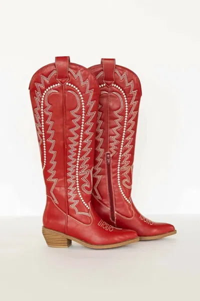 Mia Shoes Women's Locklyn Cowboy Boots In Red