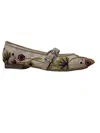 Mia Shoes Women's Lyon Embroidered Ballet Flat In Apricot In Multi