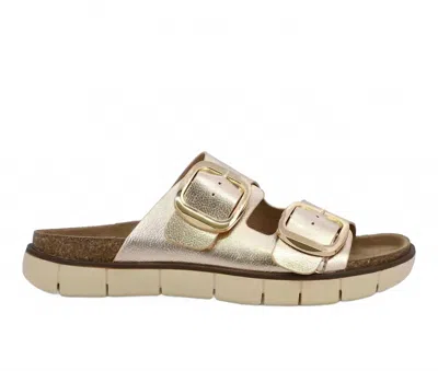 Mia Shoes Women's Mylaa Strap Buckle Sandal In Gold In Animal Print