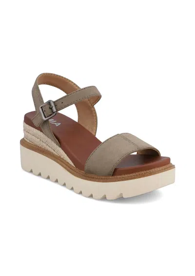 Mia Shoes Women's Ophidia Wedge Sandals In Taupe In Animal Print