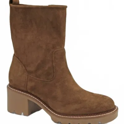 Mia Shoes Women's Pallmer Block Heel Bootie In Cognac-stnov In Brown