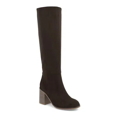 Mia Shoes Women's Sabrena Suede Boots In Chocolate In Black
