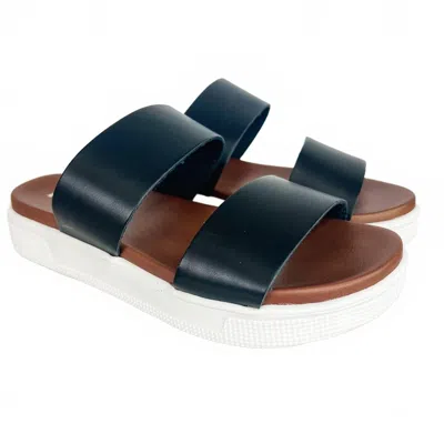 Mia Shoes Women's Sandy Toes Faux Leather Sandals In Black