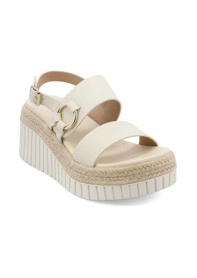 Mia Shoes Women's Yuna Rubber Sole Wedge Sandals In Bone