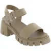 Mia Skyler Womens Ankle Strap Open Toe Block Heel In White