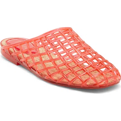 Mia Sophie Clear Woven Mule In Red