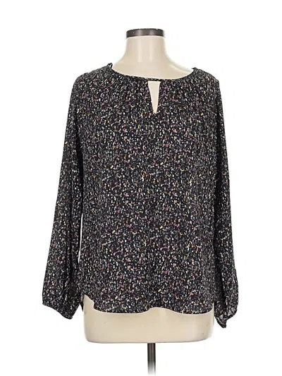 Pre-owned Mia + Tess Long Sleeve Blouse In Black