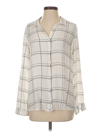 Pre-owned Mia + Tess Long Sleeve Blouse In White