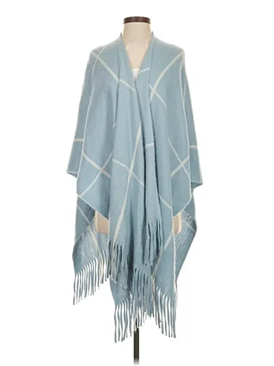 Pre-owned Mia + Tess Poncho In Blue