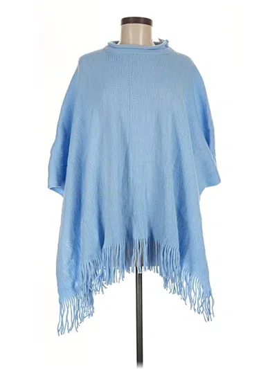 Pre-owned Mia + Tess Poncho In Blue