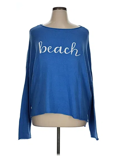 Pre-owned Mia + Tess Pullover Sweater In Blue