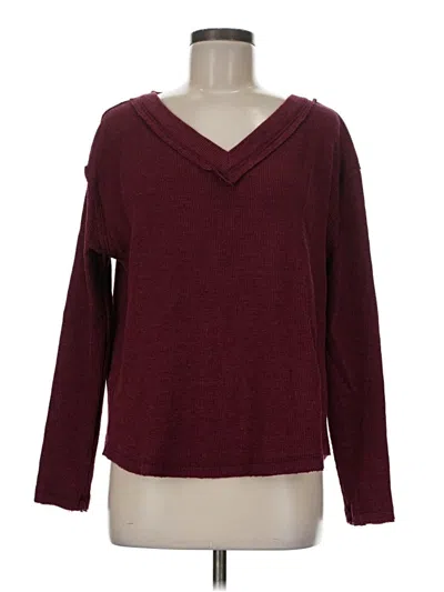 Pre-owned Mia + Tess Pullover Sweater In Burgundy