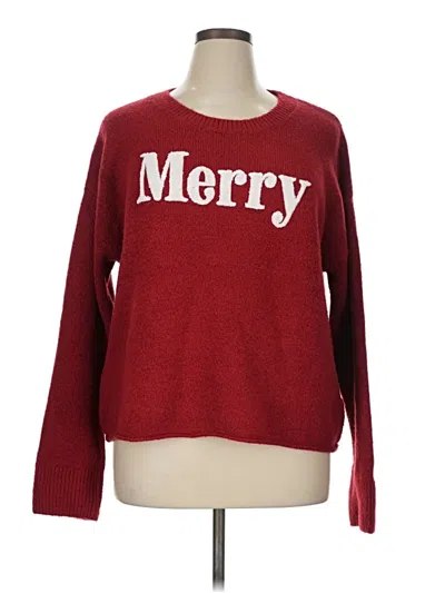 Pre-owned Mia + Tess Pullover Sweater In Red