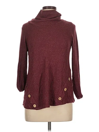 Pre-owned Mia + Tess Turtleneck Sweater In Burgundy