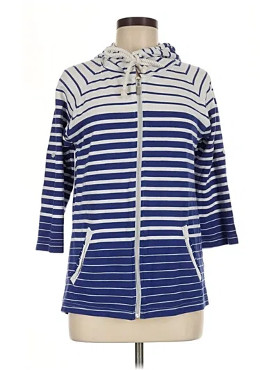 Pre-owned Mia + Tess Zip Up Hoodie In Blue