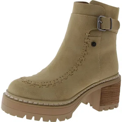 Mia Toula Womens Faux Leather Lugged Sole Ankle Boots In Multi