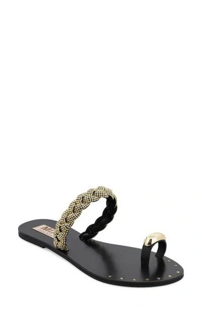 Mia Toya Toe Loop Sandal In Black