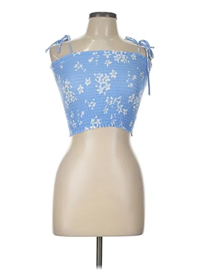 Pre-owned Mia Tube Top Blue Strapless Neckline Tops