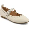 Mia Ulani Grommet Mary Jane Flat In Bone