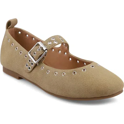 Mia Ulani Grommet Mary Jane Flat In Sand