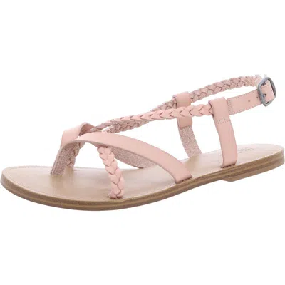 Mia Vaeda Womens Faux Leather Thong Flatform Sandals In Gold