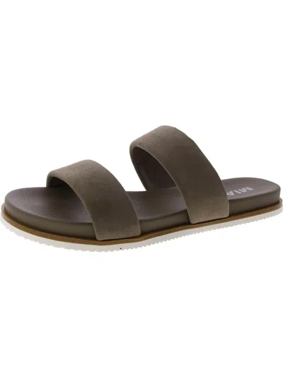 Mia Valeri Womens Faux Suede A Slide Sandals In Brown
