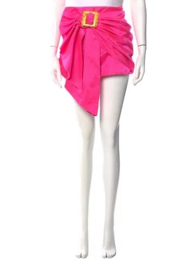 Pre-owned Mia Vesper Bow Accents Mini Skirt In Pink
