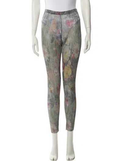 Pre-owned Mia Vesper Floral Print Skinny Leg Pants In Multi