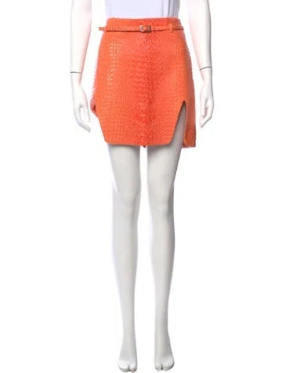 Pre-owned Mia Vesper Mini Skirt In Orange