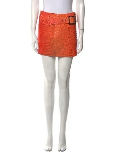 Pre-owned Mia Vesper Mini Skirt In Orange